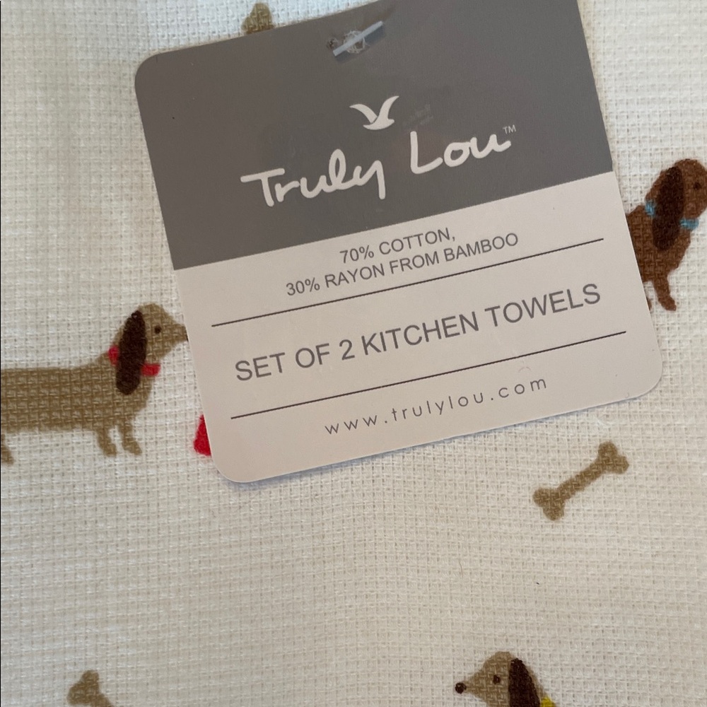TRULY Lou dachshund Pattern Kitchen Towels - Picture 5 of 7
